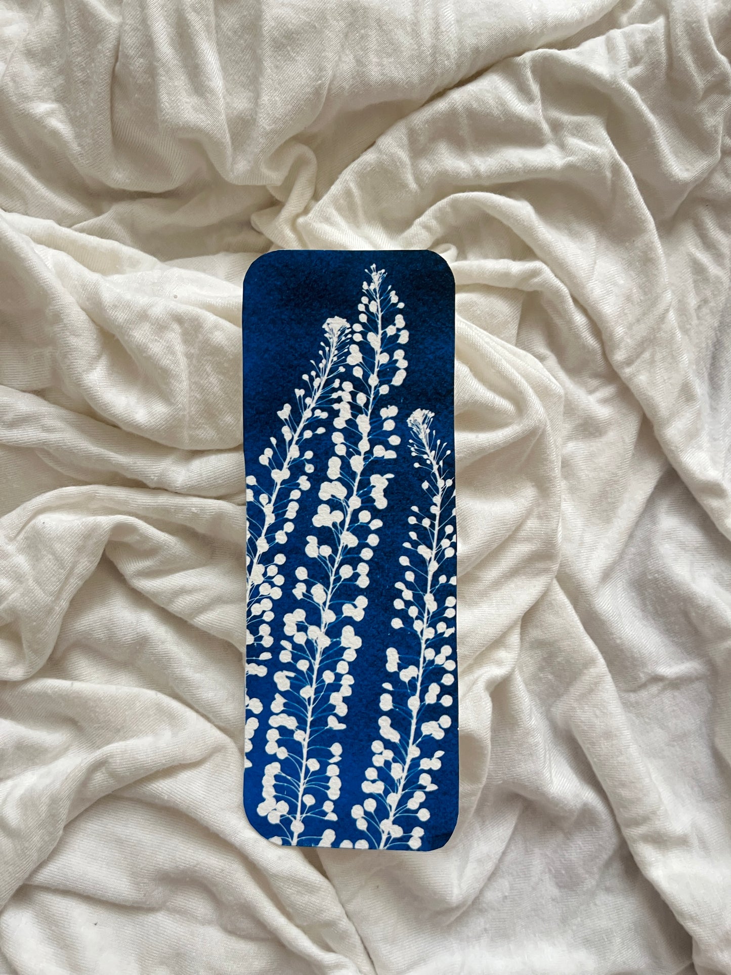 Cyanotype Prints Flower Bookmarks • Set of 5