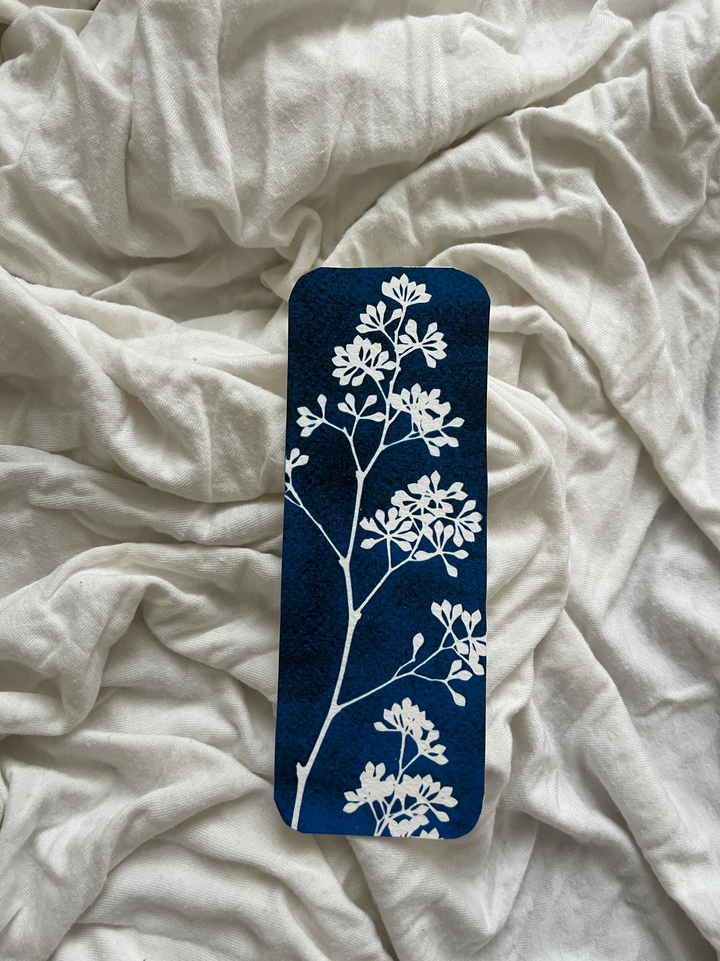 Cyanotype Prints Flower Bookmarks • Set of 5
