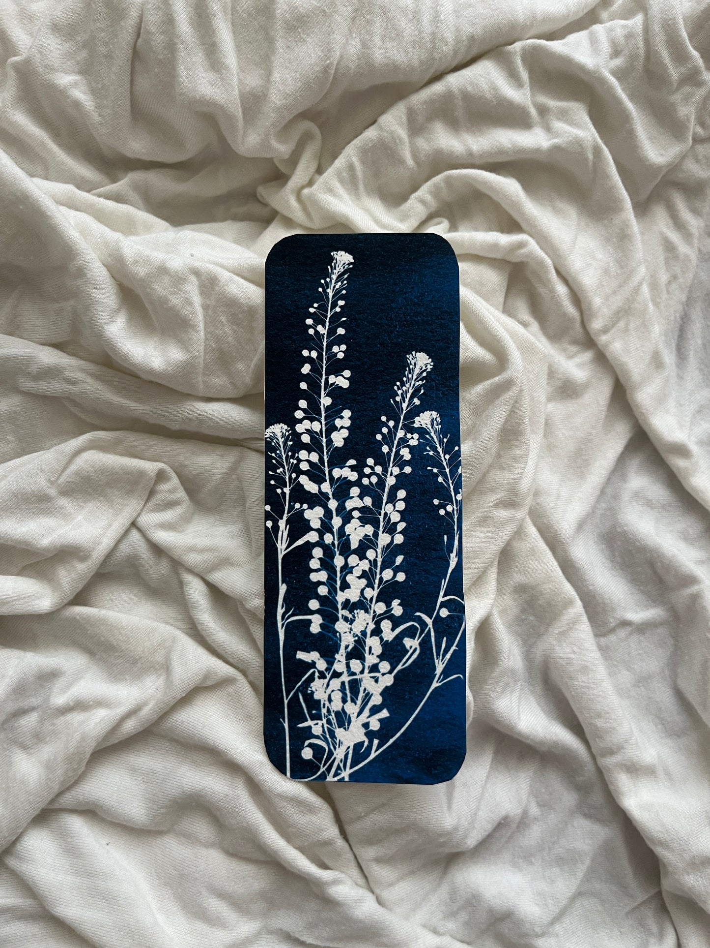 Cyanotype Prints Flower Bookmarks • Set of 5