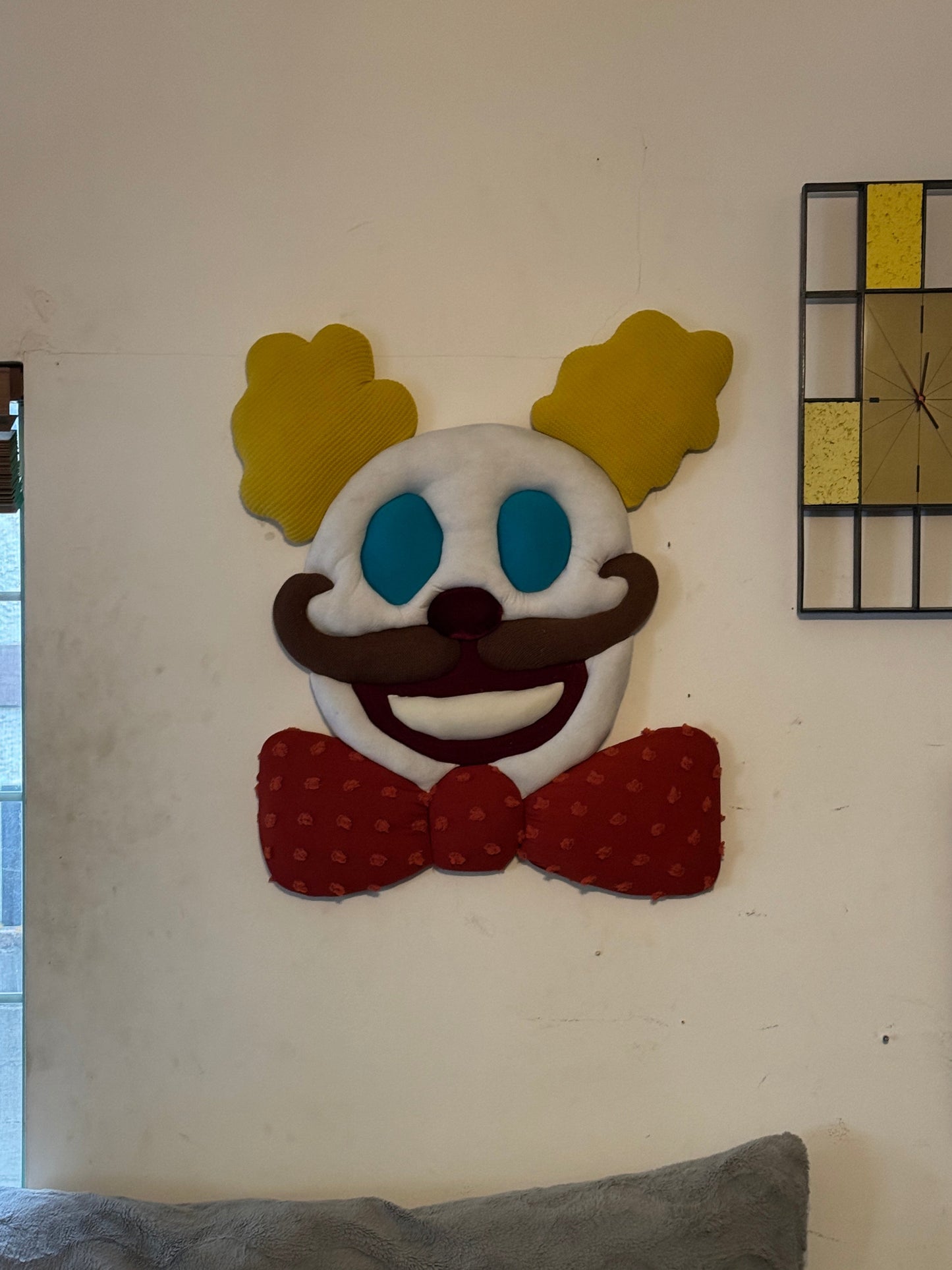 Mustache Clown Textile Wall Art