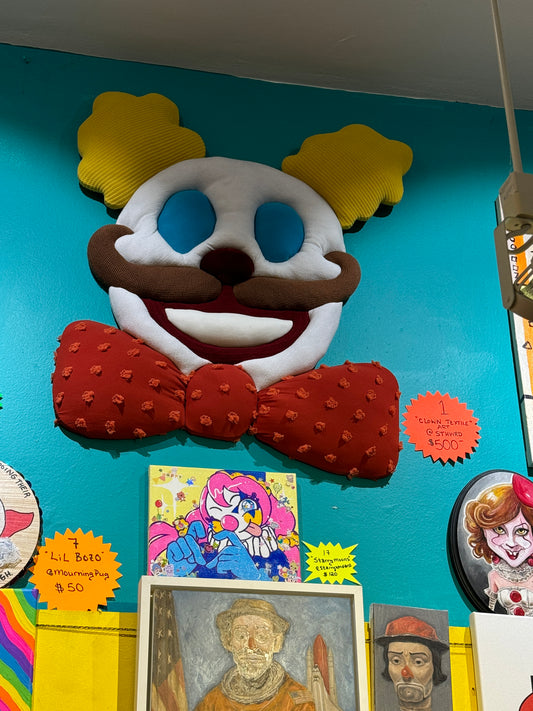 Mustache Clown Textile Wall Art