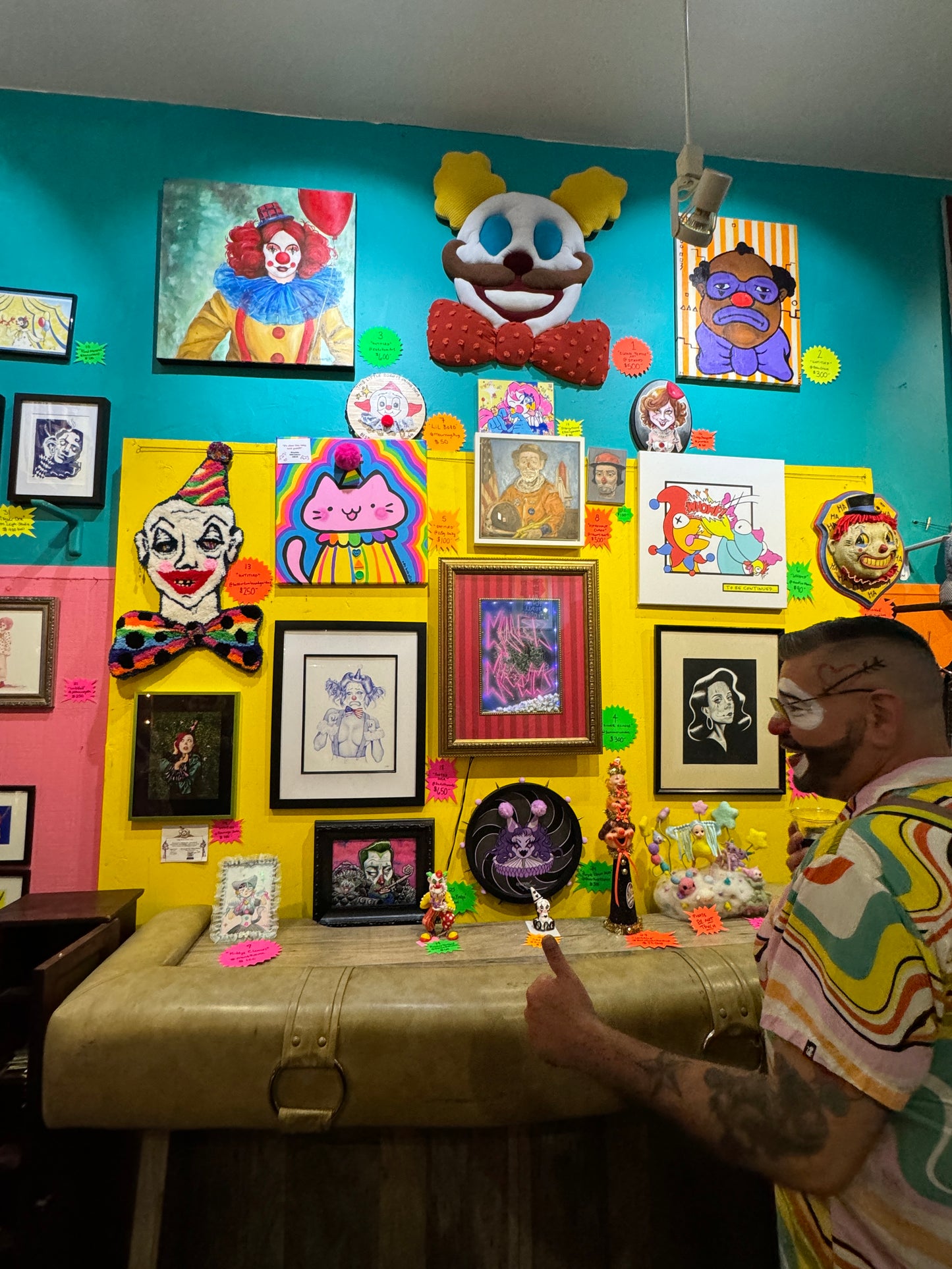 Mustache Clown Textile Wall Art