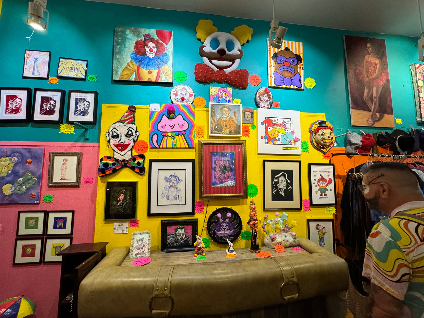 Mustache Clown Textile Wall Art